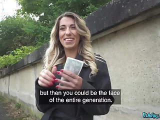 Czech beauty receives pleasurable cash to tear her pussy apart on every side dealings