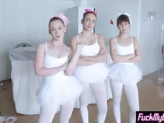 Tractable ballerina teens crushed by a new perv instructor